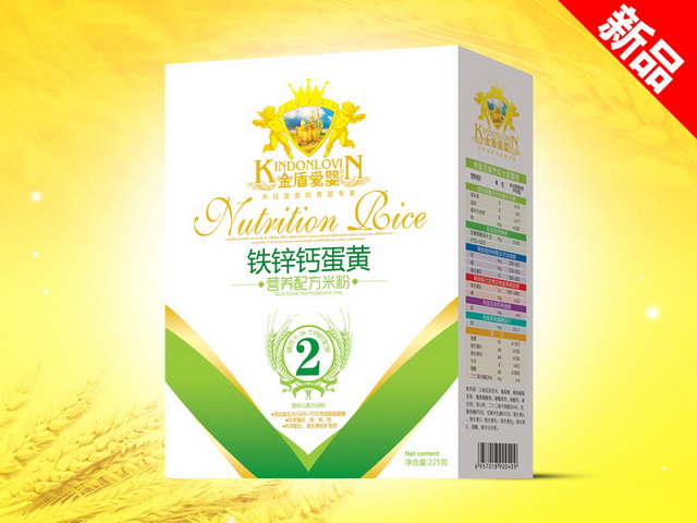 金盾愛(ài)嬰225g米粉盒裝-鐵鋅鈣蛋黃
