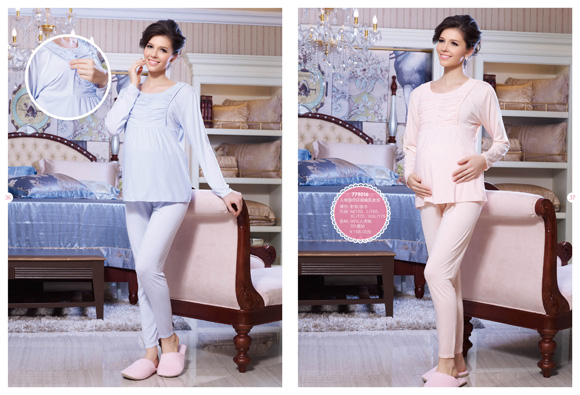 媽咪秘密圓領哺乳套裝魚水