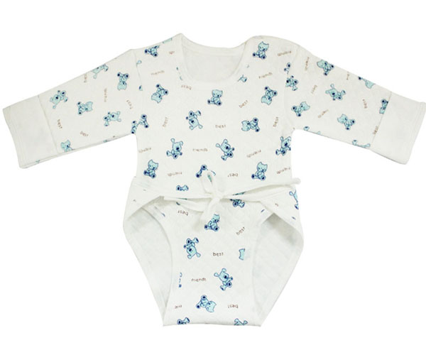 亨藝開陽肩開扣保暖長袖哈衣(藍色)