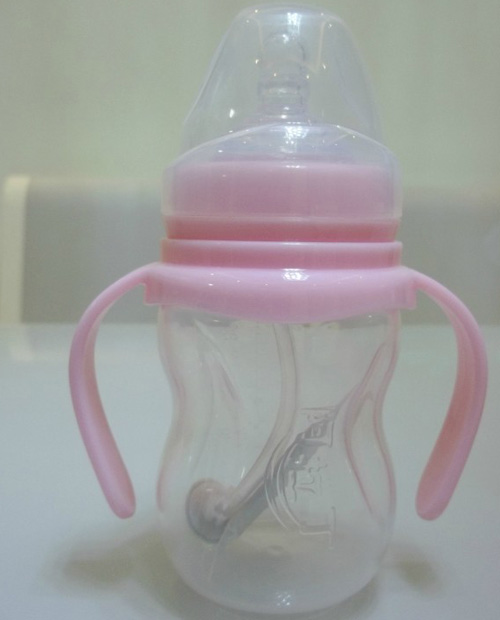 阿拉丁雙柄自動奶瓶粉色