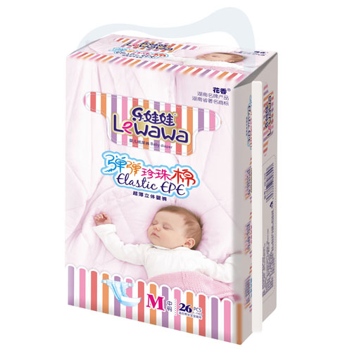 樂娃娃彈彈珍珠棉嬰兒紙尿褲M碼