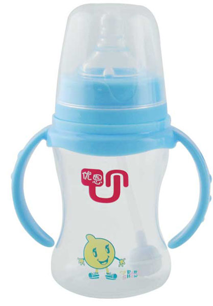 優恩藍色寬口PP奶瓶180ml