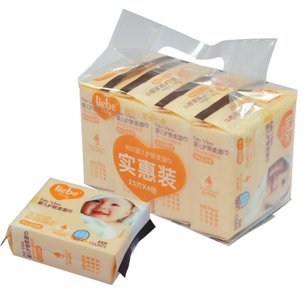 利貝護膚柔濕巾25片X4包