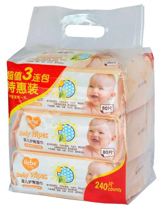 利貝嬰兒護臀濕巾80片X3包