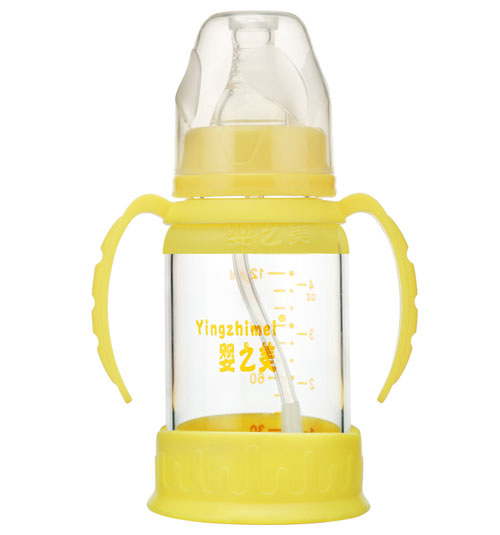 嬰之美標(biāo)口雙耳自動(dòng)高硼硅玻璃奶瓶120ML
