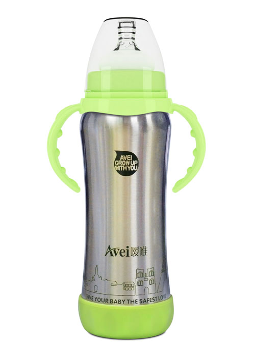 噯唯寬口徑帶柄自動不銹鋼保溫奶瓶(240ml)