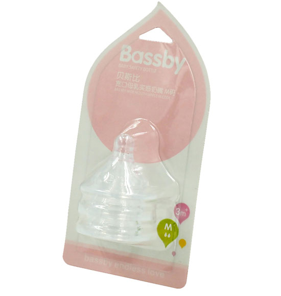 貝斯比寬口母乳實感奶嘴(三個裝)M碼