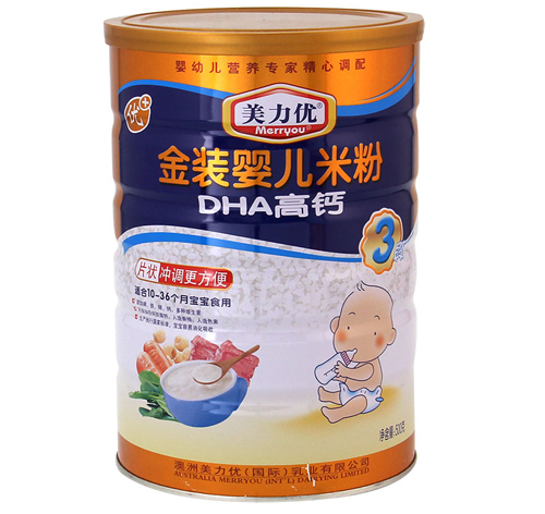 美力優DHA高鈣金裝嬰兒米粉3段