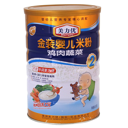 美力優雞肉蔬菜金裝嬰兒米粉2段