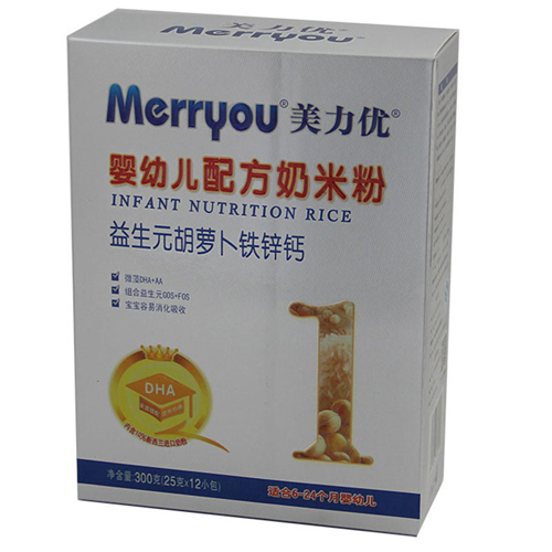 美力優益生元胡蘿卜鐵鋅鈣嬰幼兒奶米粉1段盒裝