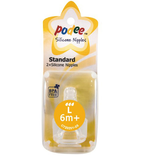 PODEE標口防脹氣奶嘴(2只裝)L孔