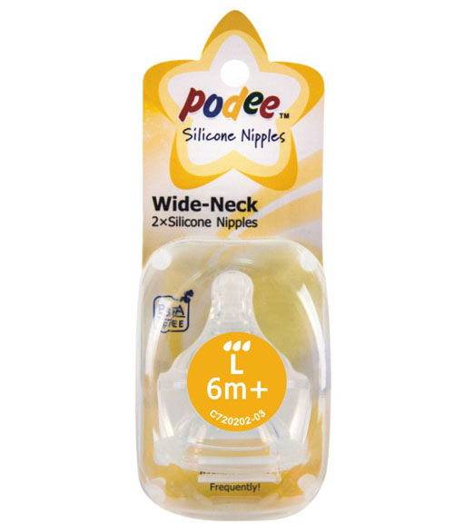 PODEE寬口防脹氣奶嘴(2只裝)L孔