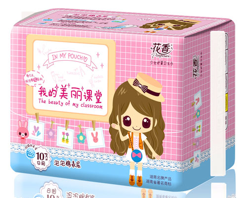 花香泡泡棉表層少女護翼衛生巾10片