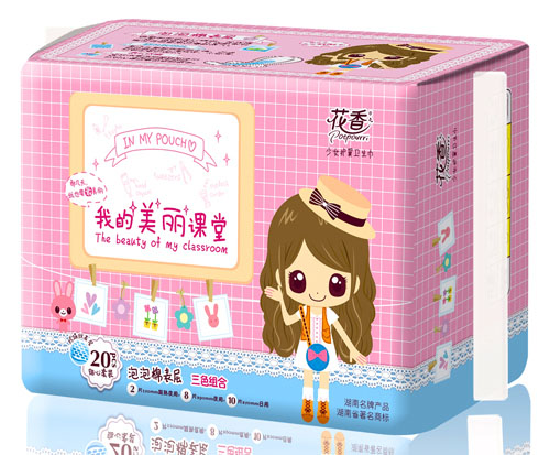 花香泡泡棉表層少女護翼衛生巾20片