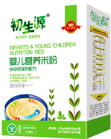 初生源鐵鋅鈣菠菜嬰兒米粉全段