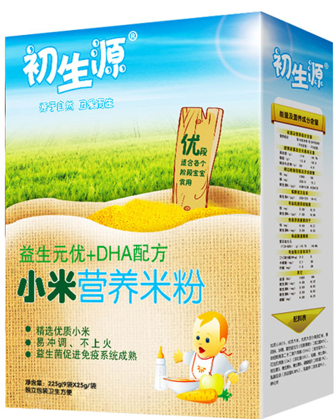 初生源益生元優+DHA小米營養米粉