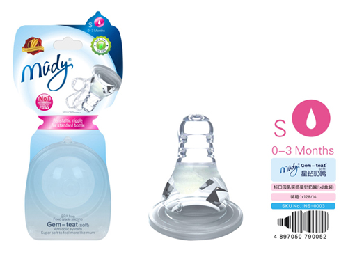 麥地標口母乳實感星鉆奶嘴(1X2盒裝)S流量