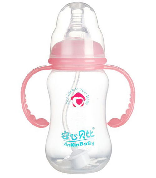 安心貝比雙柄標口自動吸管葫蘆葫蘆奶瓶210ml