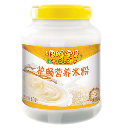 咿呀寶貝護腸營養米粉(桶裝金黃色)全段