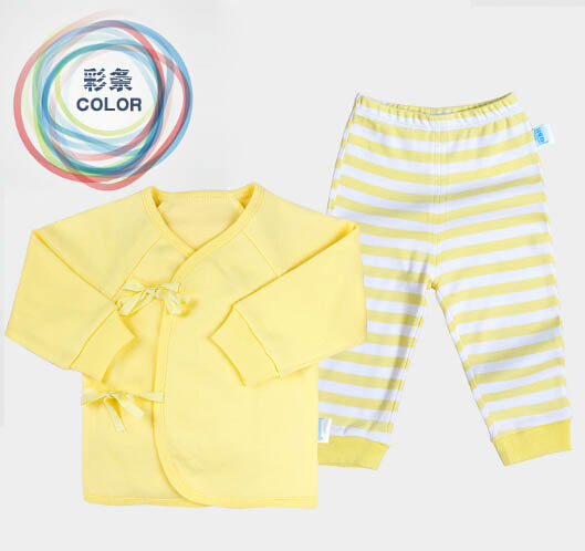貝茜蒂黃色彩條純棉內衣套裝
