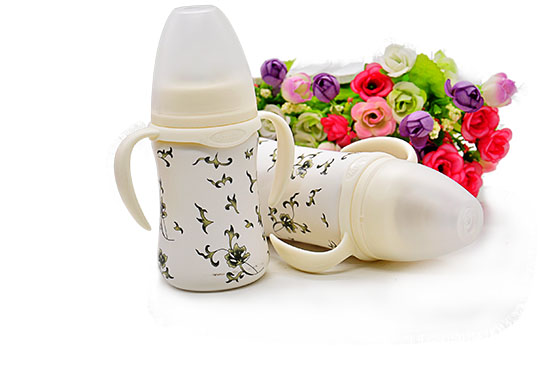 貝斯比青花瓷弧形寬口自動奶瓶大容量