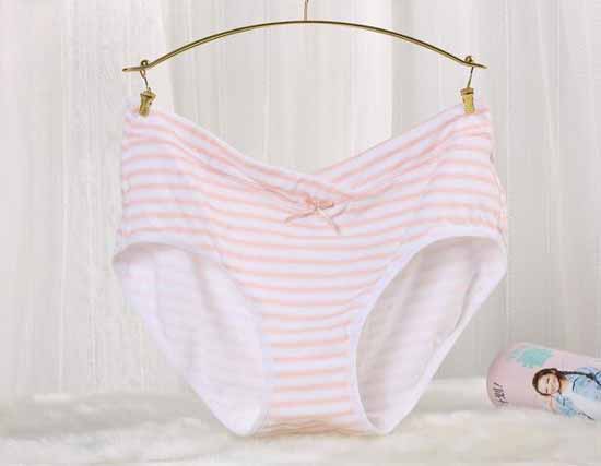 元曼活力孕動518低腰舒柔內褲(粉紅條紋)