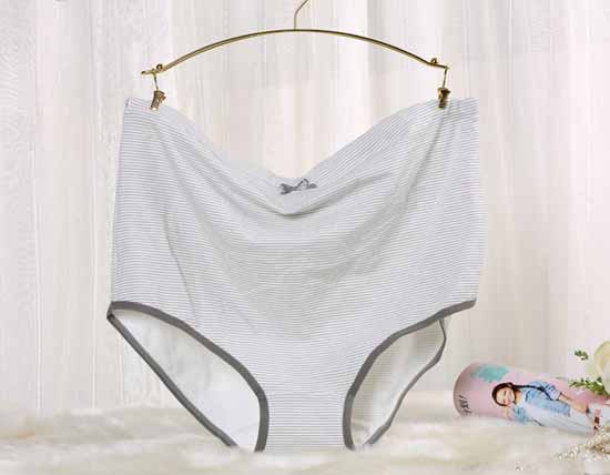 元曼甜蜜時刻516月子期綿柔調節內褲(灰色條紋)