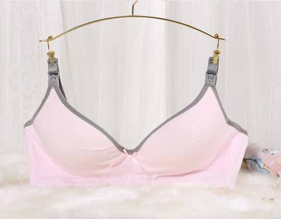 元曼純棉舒柔517光杯無托哺乳內衣(粉灰撞色日夜