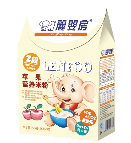 麗嬰房蘋果營養米粉2段盒裝