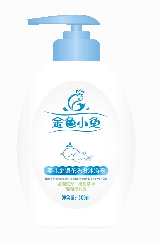 金色小魚500ml嬰兒金銀花洗發沐浴露