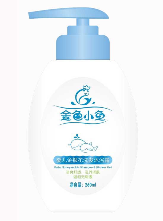金色小魚260ml嬰兒金銀花洗發沐浴露