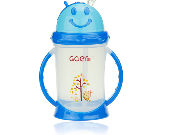 果兒雙色手柄吸管杯藍色