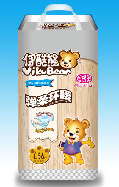 伊酷熊全芯體嬰兒紙尿褲L碼56片