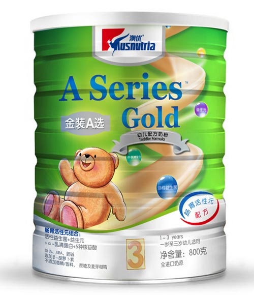 澳優金裝A選配方奶粉3段800克聽