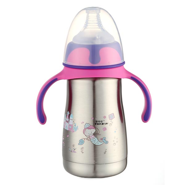 優嘻噯炫彩保溫奶瓶200ML紫色