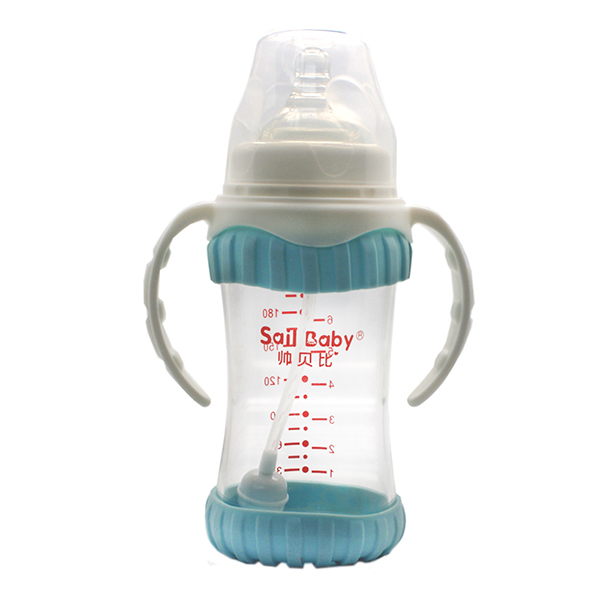 帥貝比奶瓶240ML感溫-白