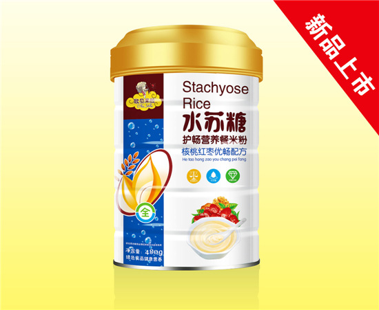 歐貝米拉水蘇糖護暢營養(yǎng)餐米粉核桃紅棗配方聽裝