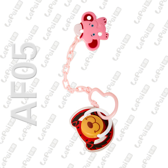 樂陪可愛動物帶鏈安撫奶嘴紅