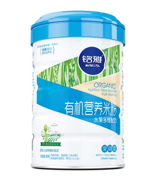 銘雅水果多維有機營養(yǎng)米粉(聽裝)450g