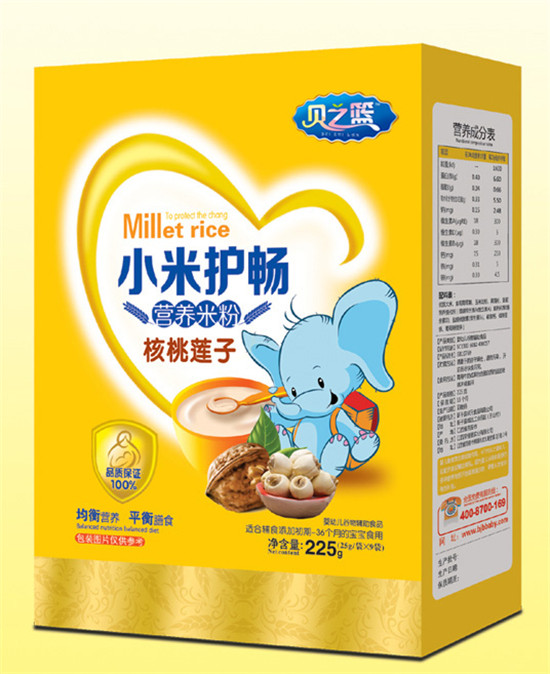 貝之籃核桃蓮子-小米護暢營養米粉盒裝