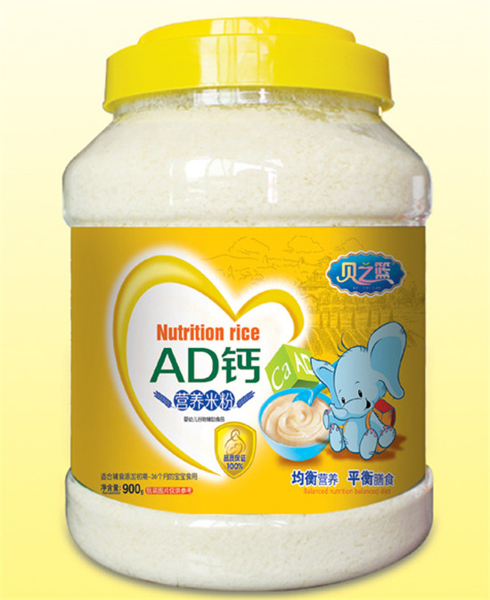 貝之籃AD鈣900克透明桶營養米粉