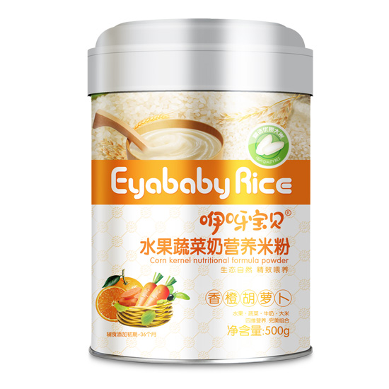 咿呀寶貝水果蔬菜營養米粉聽裝(香橙胡蘿卜)