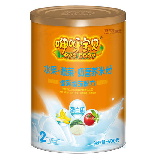 咿呀寶貝香蕉番茄水果蔬菜奶營養米粉2段