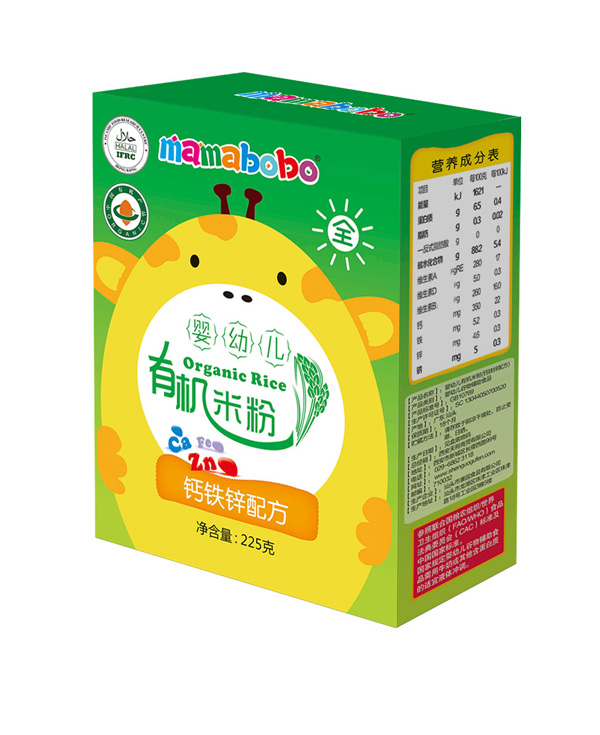 mamabobo嬰幼兒有機米粉-鈣鐵鋅配方