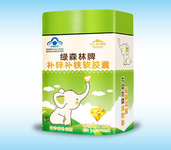 中法賽爾斯貝藍帽補鋅補鐵軟膠囊30粒(鐵盒)