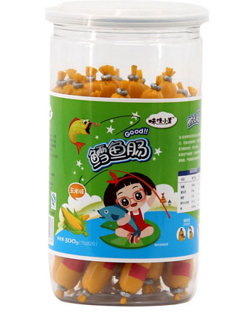 味佳小美玉米味魚腸桶裝