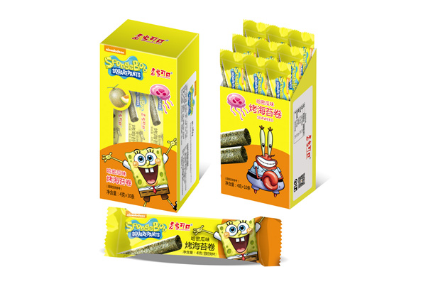 香當可口海綿寶寶系列-哈密瓜味烤海苔卷盒裝