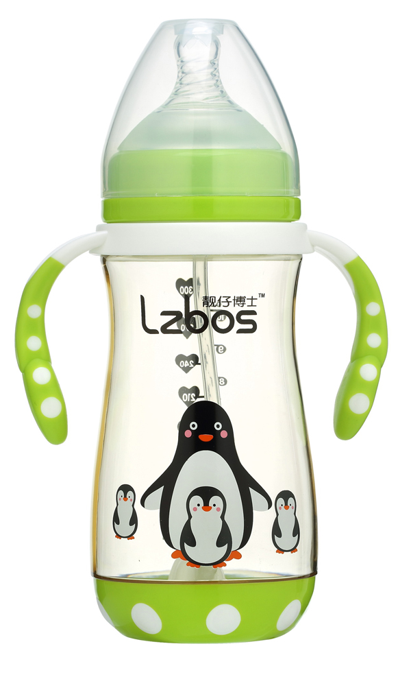 靚仔博士PPSU寬口徑自動奶瓶 綠色