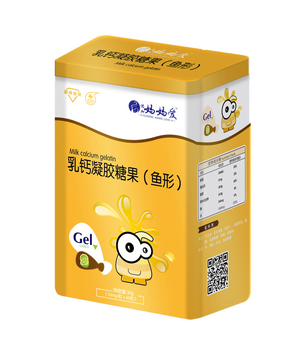 媽媽愛乳鈣凝膠糖果(魚形)鐵盒裝