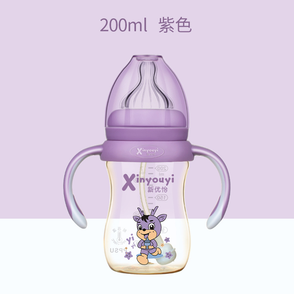 新優怡雙色PPSU奶瓶200ml 紫色